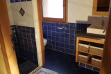La salle d'eau avec sa douche italienne et le wc